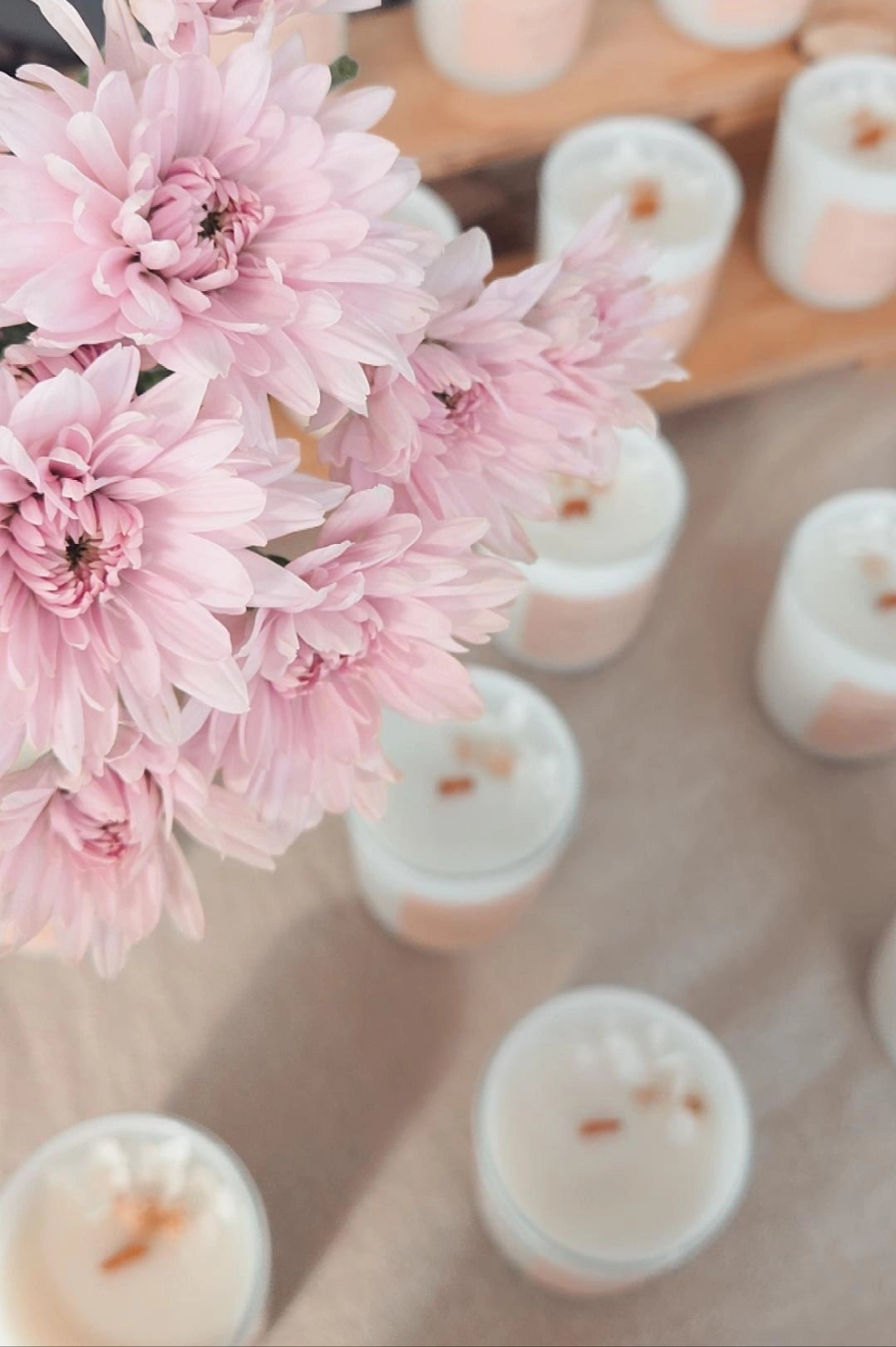 Floral soy candles