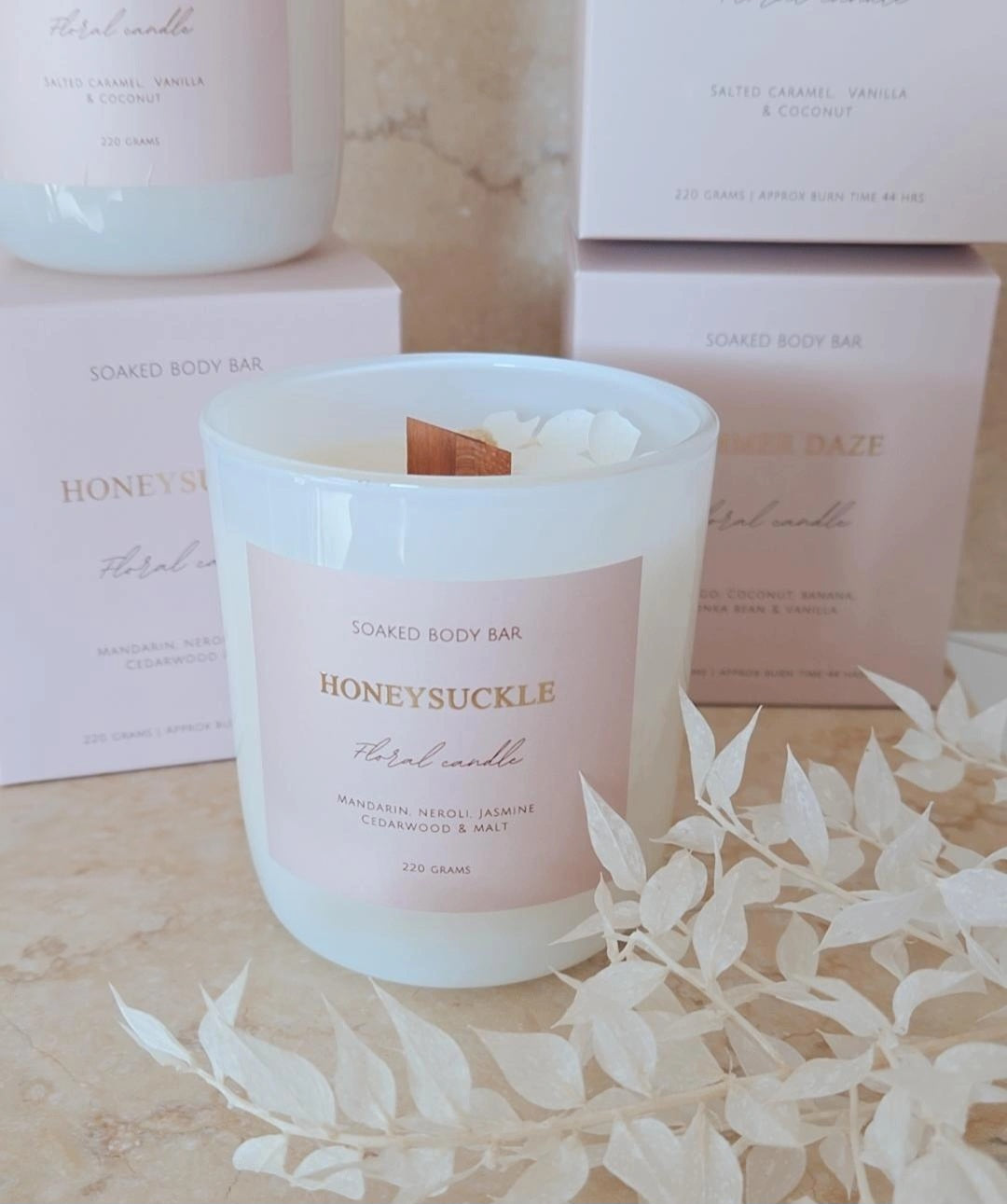 Floral soy candles