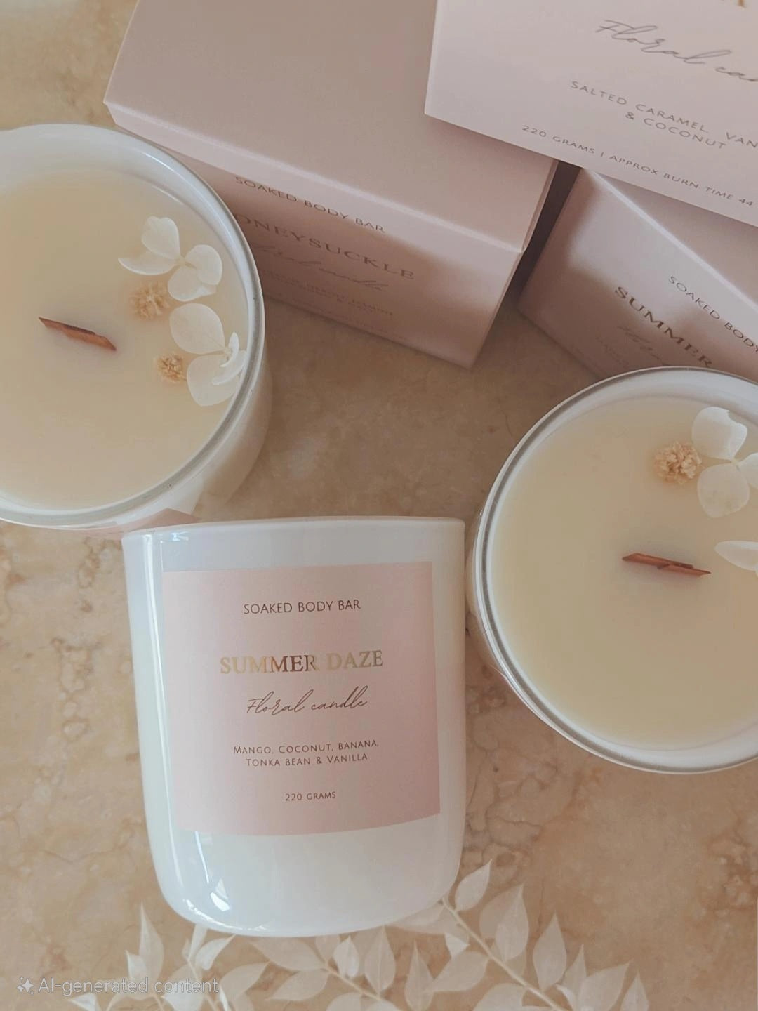 Floral soy candles
