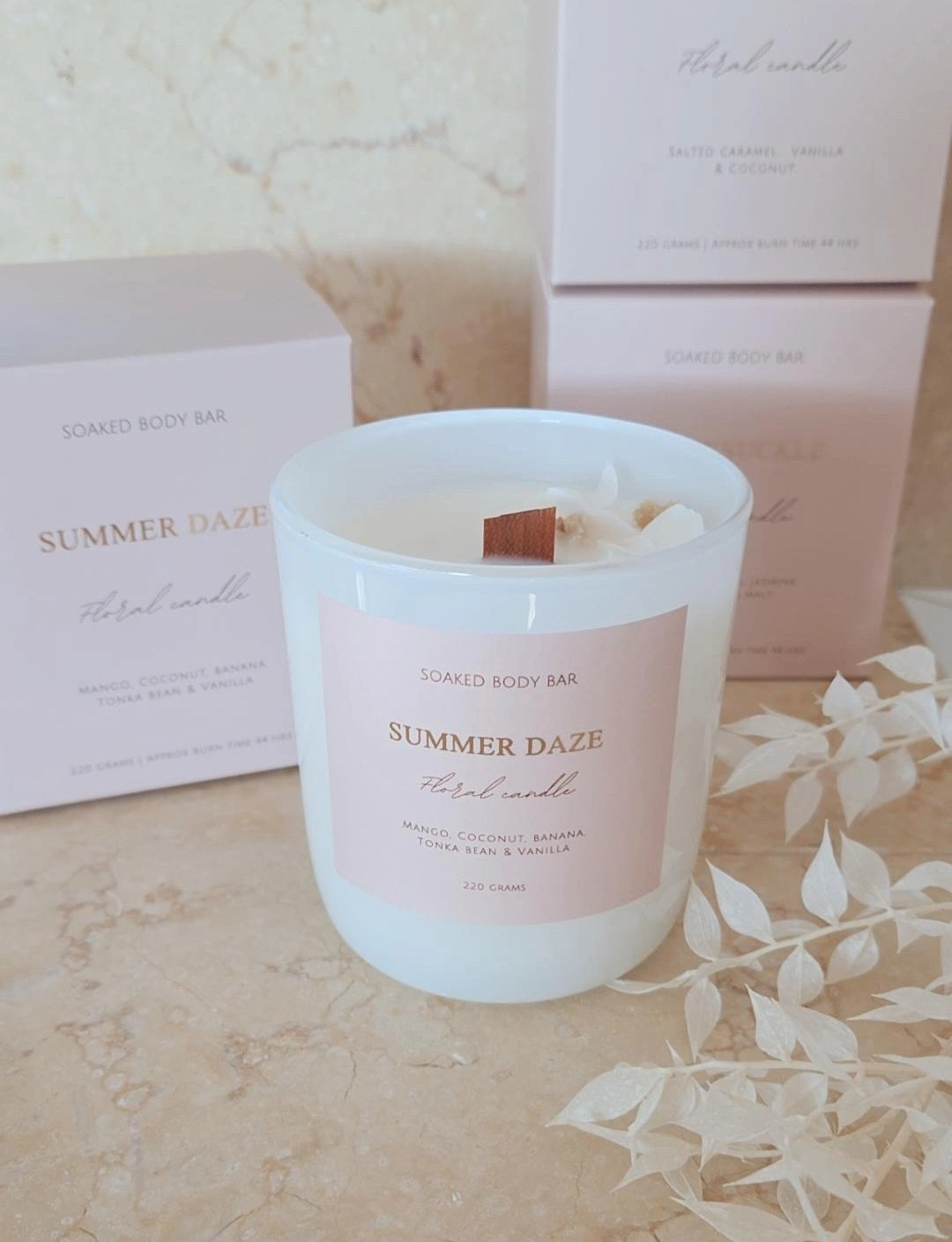 Floral soy candles