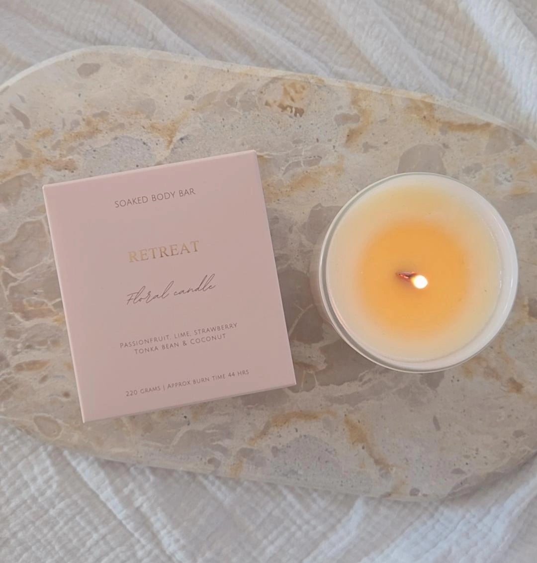 Floral soy candles