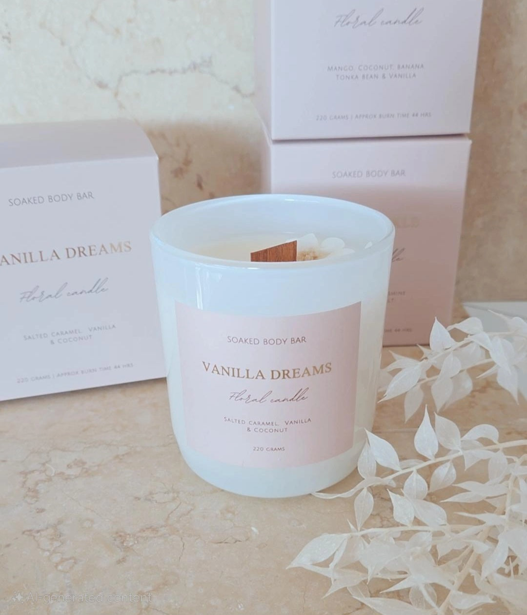 Floral soy candles