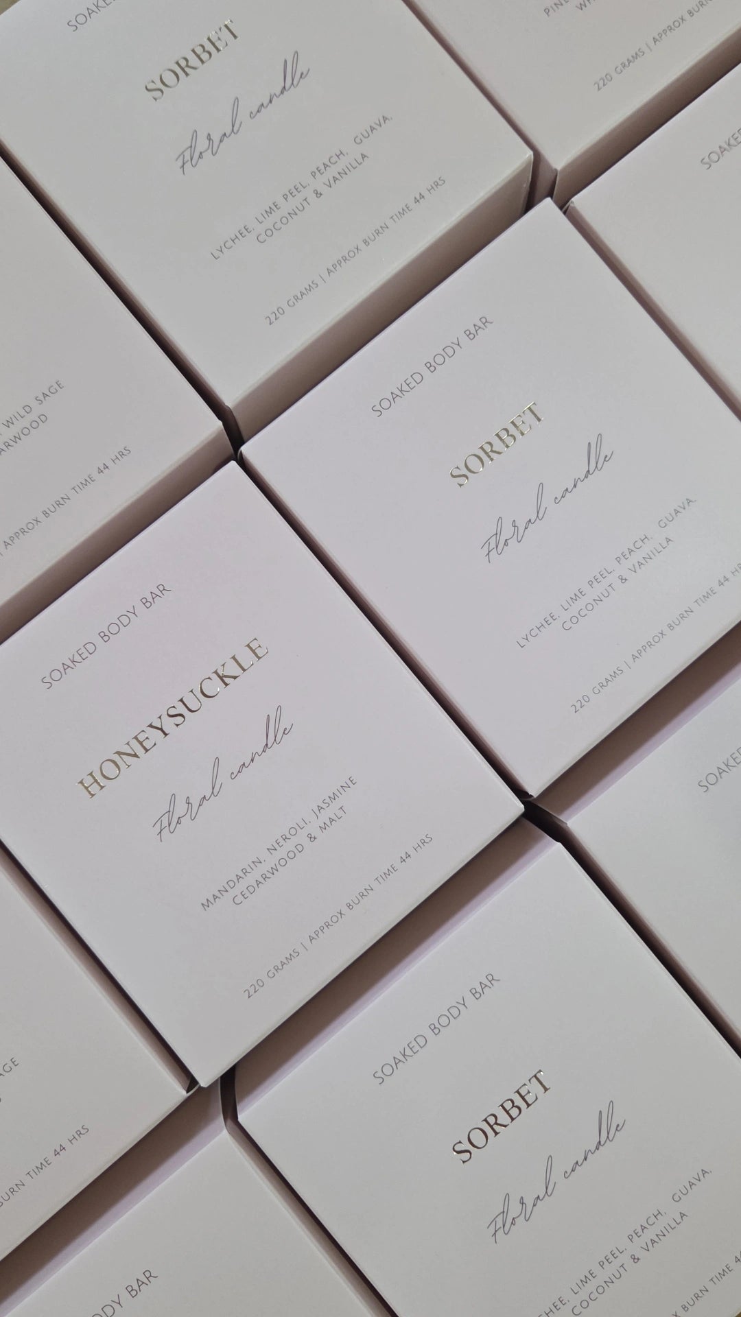 Floral soy candles