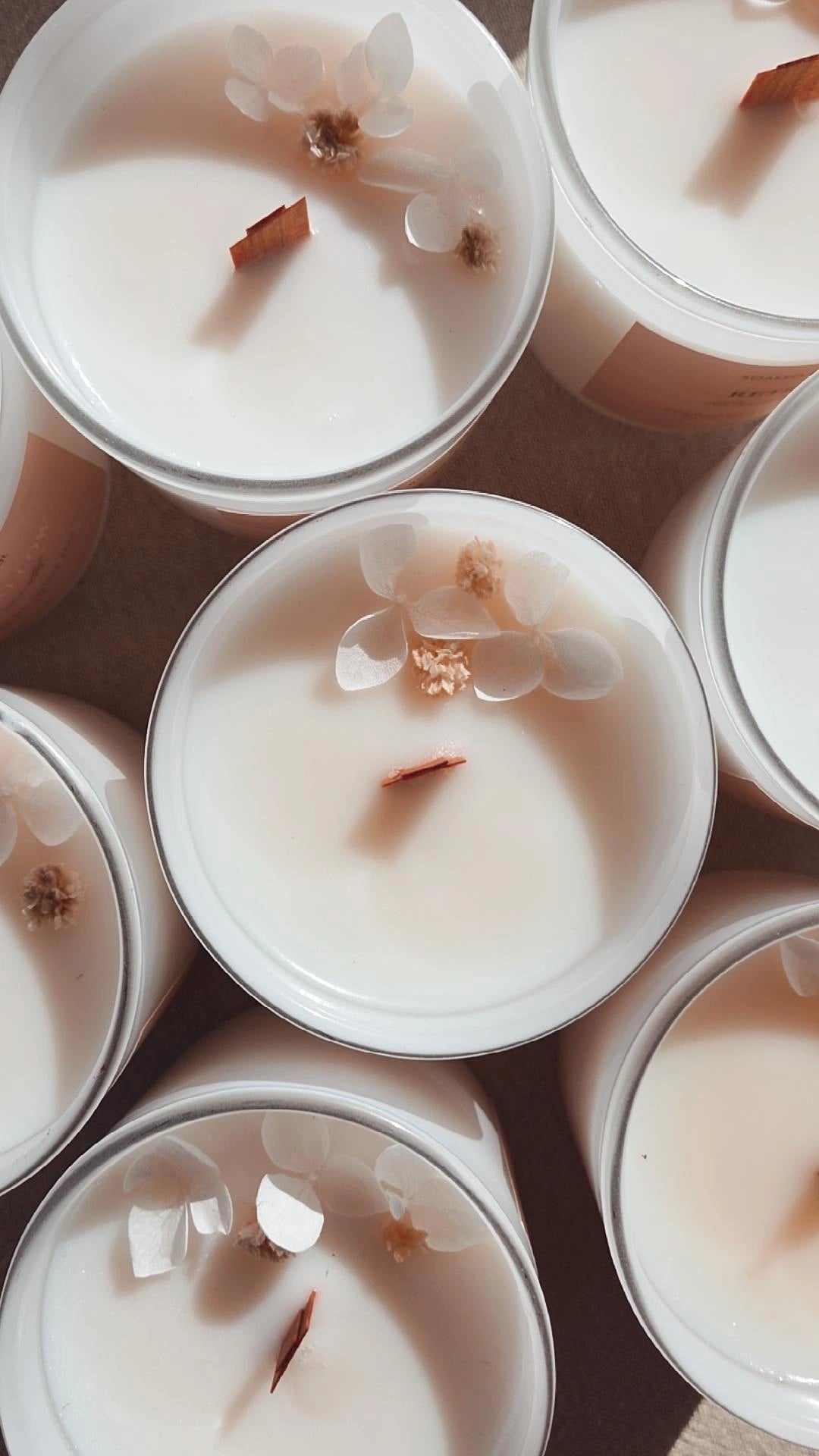 Floral soy candles