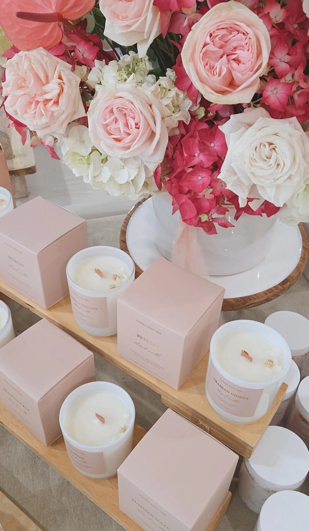 Floral soy candles